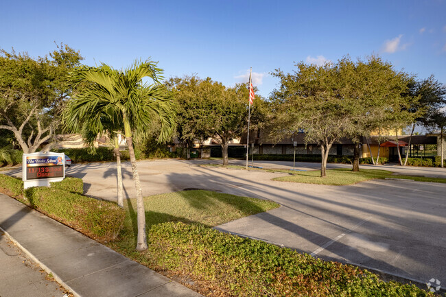Lush landscaping at The Blake School of Plantation in Plantation, FL.