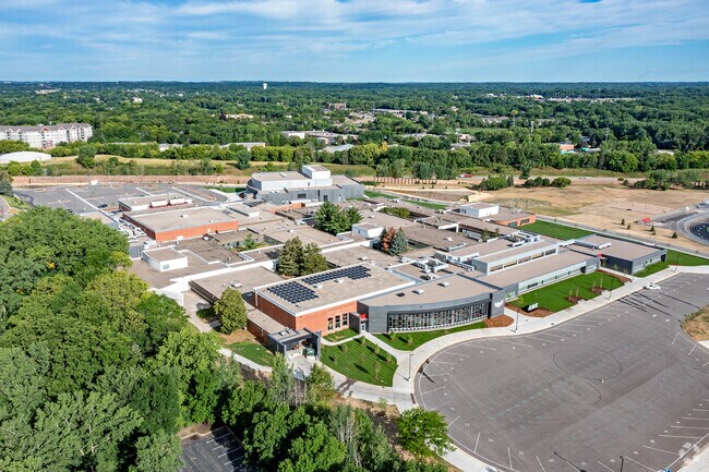 Aerial view of Central Middle School located in Eden Prairie MN.