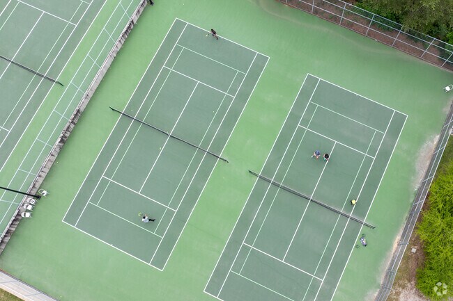 With four courts you can switch between pickle ball and tennis at Robert V Godbold Park.