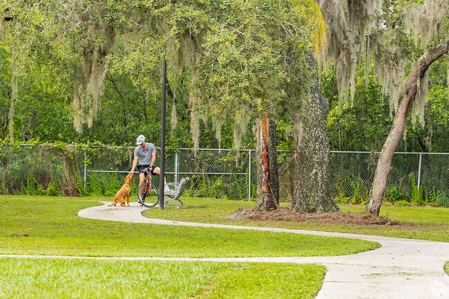 A brisk morning ride with your pup at the local park becomes part of life in Crystal Springs.