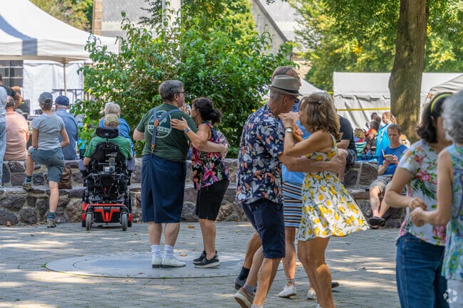 Residents can be seen dancing at the Morristown Jazz & Blues Festival.