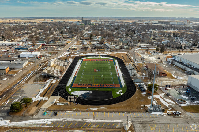 Fremont High School shares the football field and track with Midland Luthern College.