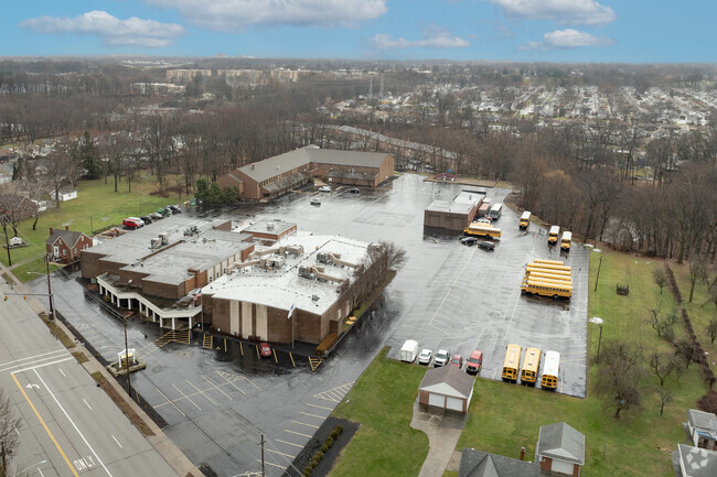 Aerial view of Heritage Christian School and surrounding area.