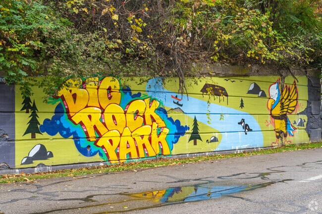 Local artists have added a beautiful mural that welcomes guests to Big Rock Park.