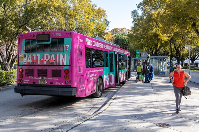 Bus feeders are available bring commuters to the Brownsville train station.
