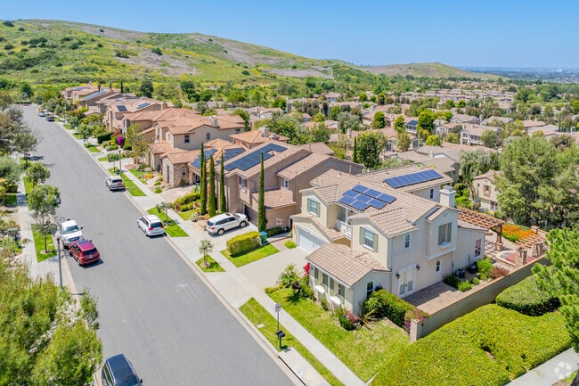 Elevated view of homes with great views of the hills.