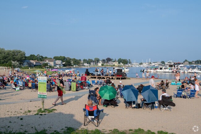 Groton Parks puts on a Summer Sound Waves concert within easy walking distance of Mumford Cove.