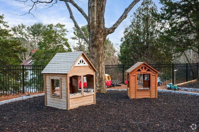 Students love to play house at Bay Farm Montessori Academy in Duxbury.