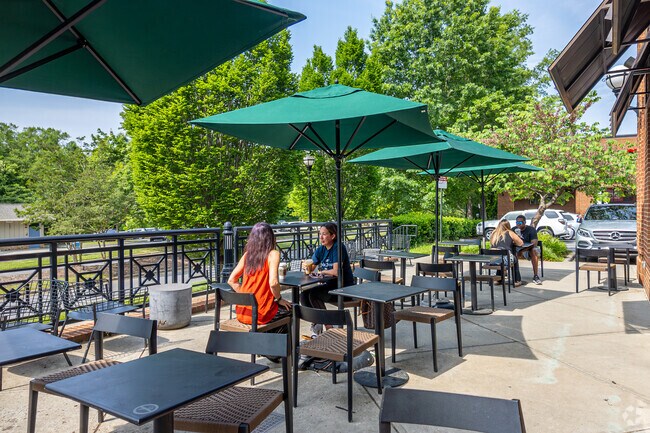 Have a coffee and watch the Greenway walkers form the patio at Starbucks in Touchstone Village.