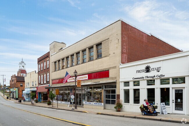 East Pike Street anchors downtown with locally owned shops and eateries.