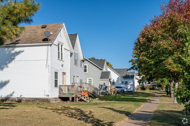 Rows of Farmhouse style homes fill the streets of Randall Park.