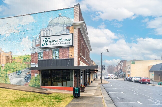 Roxboro's historic Main Street stretch, known as Uptown, is lined with small businesses.