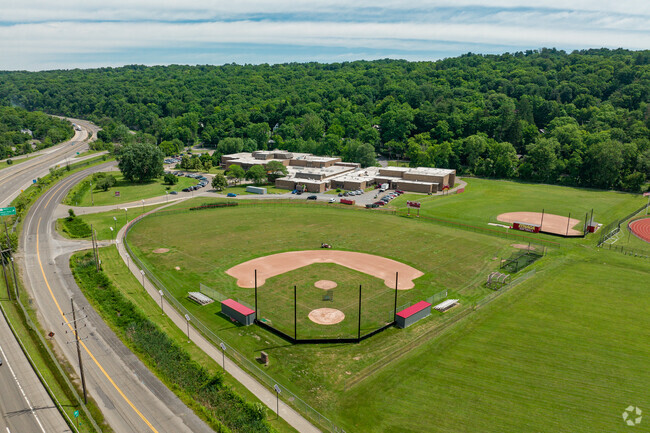 Boynton Middle School features a full sized ball field.