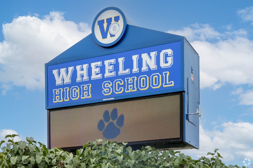 Wheeling High School is a highly ranked public high school with an A rating on Niche.