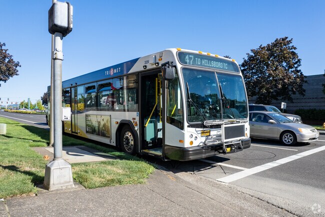 Tri-met has several bus stops throughout the Tanasbourne community.