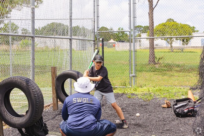 Northport Village children can work on their batting skills at Girl Scout Friendship park.