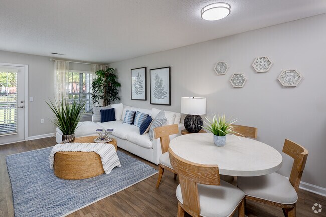 Dining room and living room from kitchen.