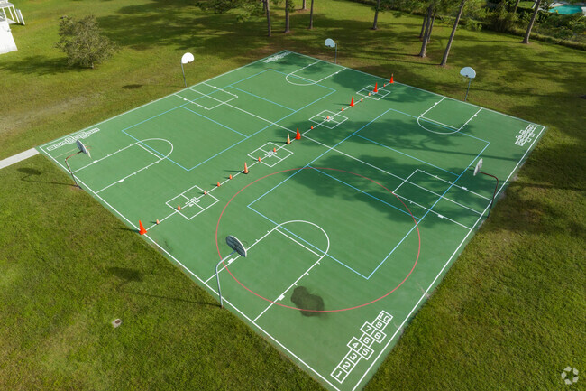 Floresta Elementary School students can run and play on the sports field.