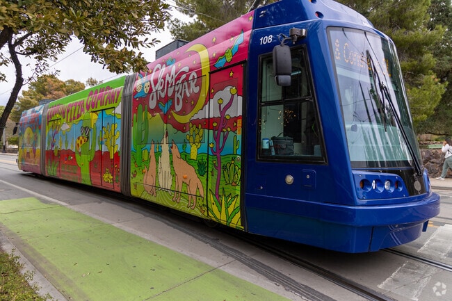 Tucson's Sun Link Streetcar travels along Rincon Heights boundaries, by the UA and downtown.