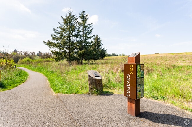 Signage welcomes you upon arrival to Powell Butte.