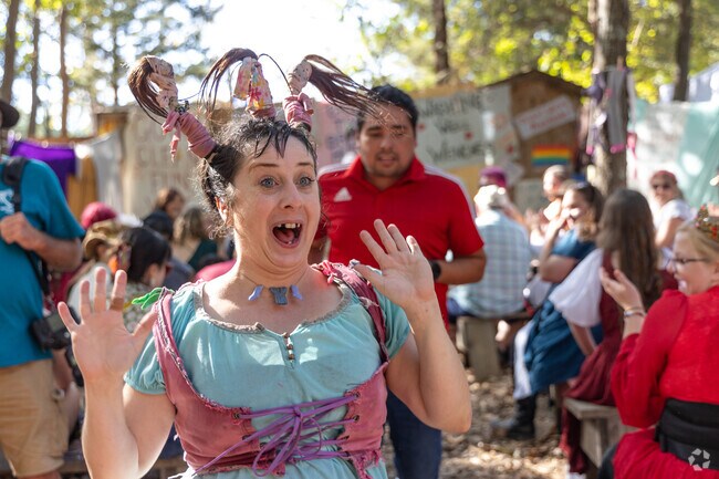 Improv actors have the crowd laughing at the St. Louis Renaissance Festival.