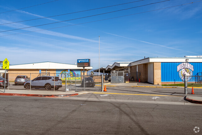 Step into Maple Elementary School through its inviting entrance.