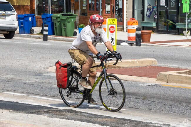 Dedicated bike lanes run along Harford Road in Christopher.