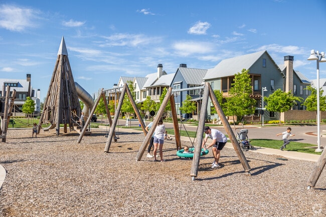 Residents of The Wheeler District visit Pioneer Park in the center of the neighborhood.