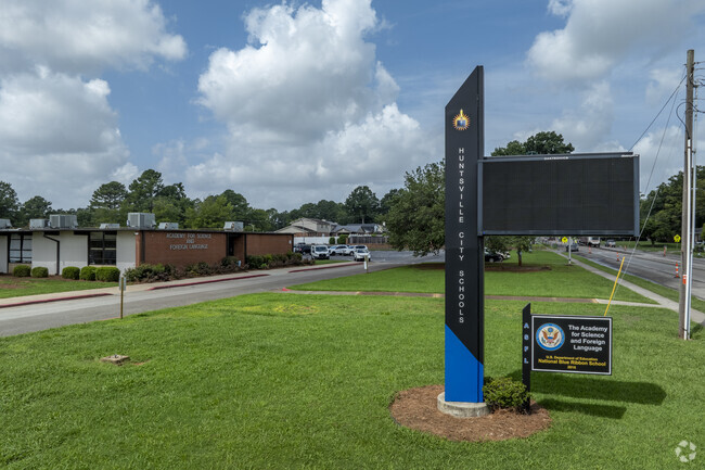 Sign for Academy for Science Foreign Language Middle School in Huntsville Alabama.