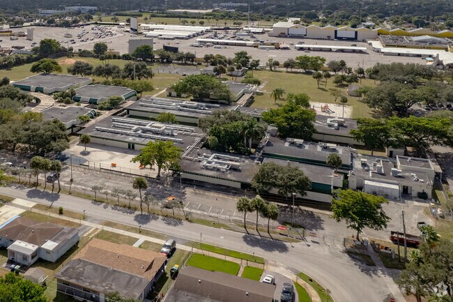 Aerial view of Larkdale Elementary School in Ft Lauderdale, FL.