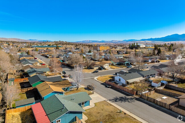 Colorful roofs add vibrancy to the tranquil small community in Susanville.