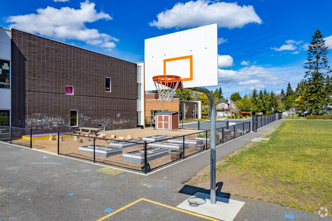 Olympic Hills Elementary School basketball court.