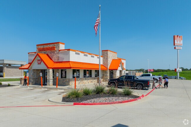 Whataburger is just one of many restaurant chains located along Route 377 in Whitesboro.