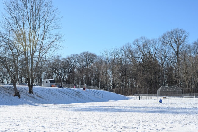 The hill behind Martin J Ryerson Middle School is a popular spot for winter activities.