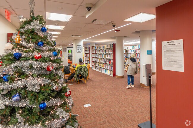 Feeling the holiday cheer at Roosevelt Public Library.