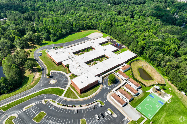 An aerial view of Carmel Elementary shows a campus fit for its 1,000+ student body population.