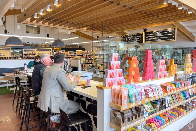 Monterey Vista residents meet to eat and shop for specialties at Elroys Fine Foods.