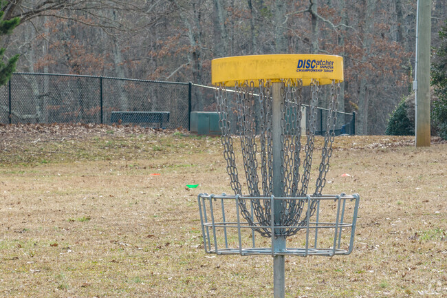 Play a round of disc golf at Nicholson Elementary School.