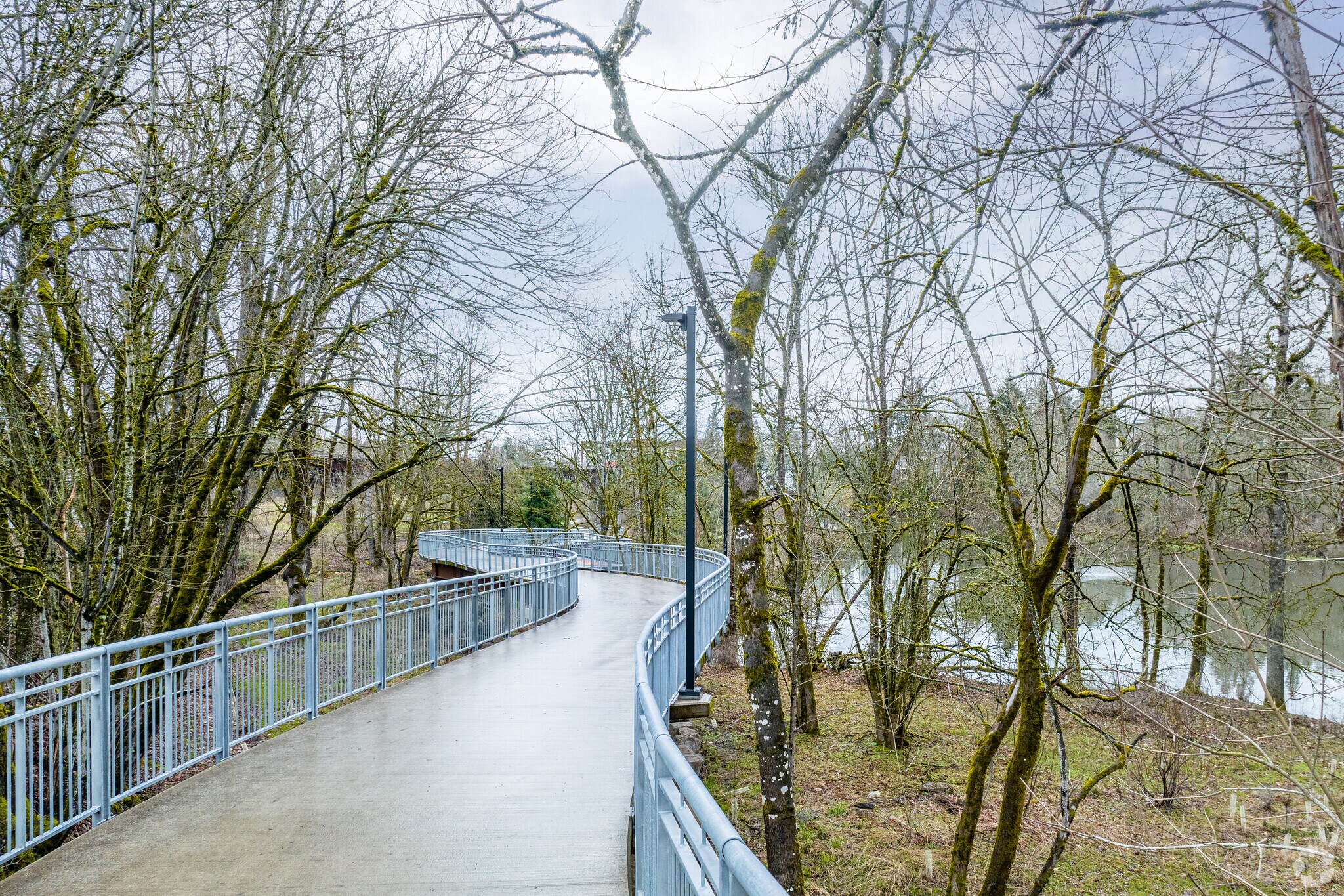The Trolley Trail in Island Station begins south in Gladstone and ends north in Milwaukie.