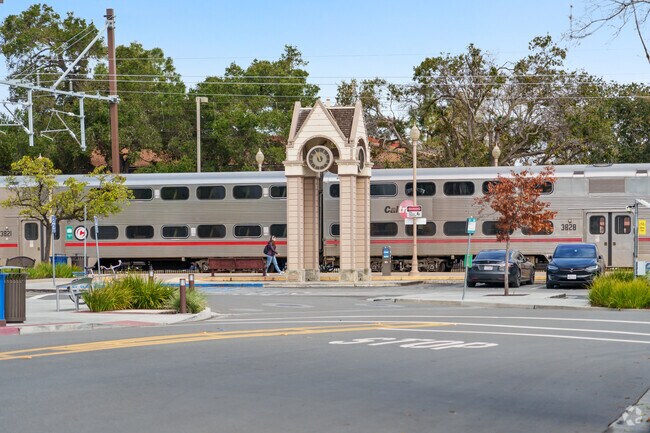 Caltrain embarks on its latest journey near West of The Alameda.