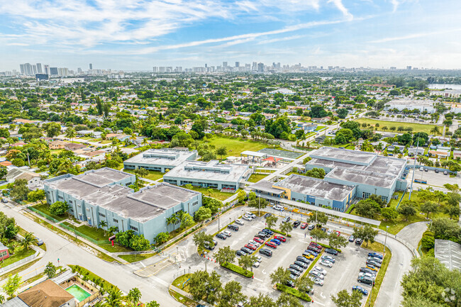 An elevated view of Colbert Elementary School in Hollywood, FL.