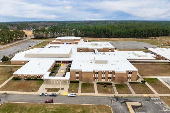 An aerial view of Petersburg High School.