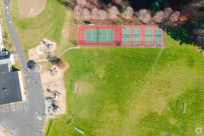 Mary E Finn School has playgrounds and tennis courts for recreational use.