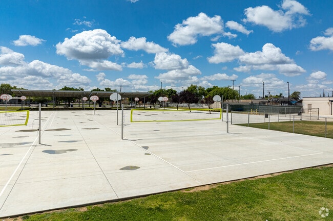 Earlimart Middle School provides several basketball courts for students to use.