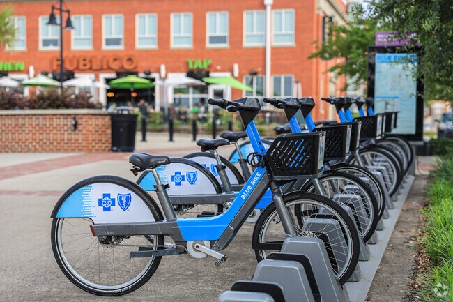 Public bike rentals are available to pedal home from Segra Park in the Bull Street District.