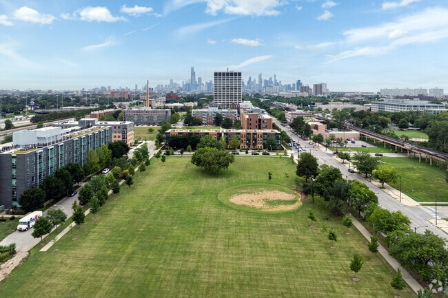 Stateway Park offers baseball diamonds and plenty of green space.