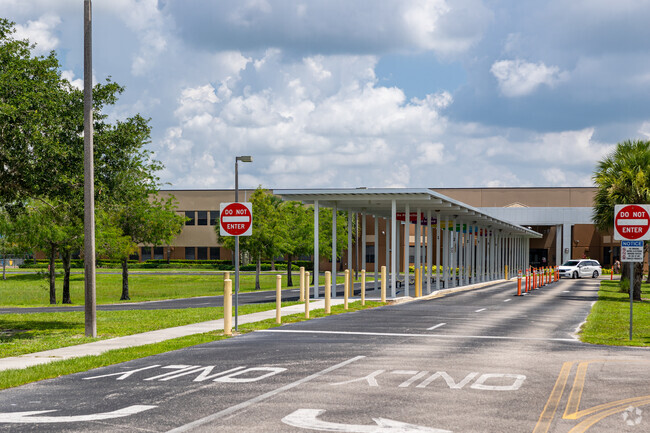 Eden Park Elementary in Immokalee has a covered waiting area.