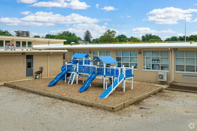 Yeshivas Toras Simcha in Pikesville, MD has a playground for outdoor activity.