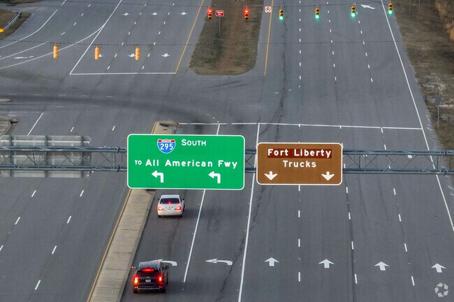 All American Freeway and I-295 border Westover to the east and north and are the main arteries to reach Fort Bragg.