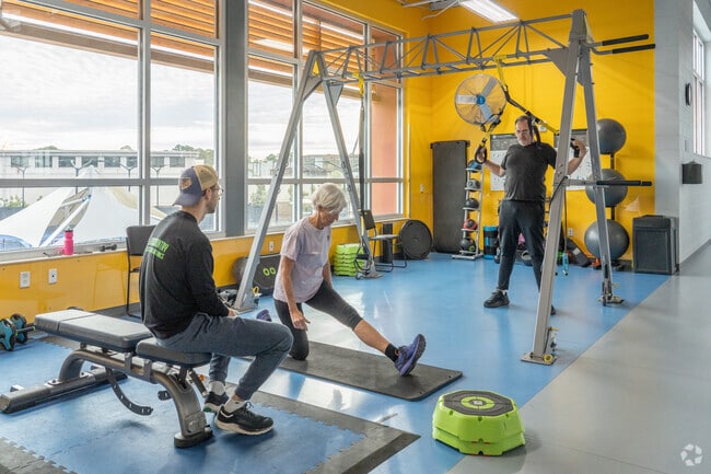 The community recreation center offers fitness classes and sports facilities.